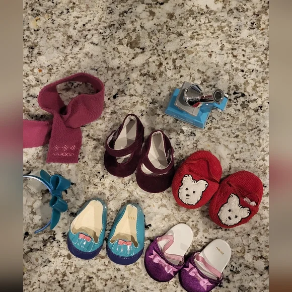 American Girl Shoes and Accessories  Scarf Microscope Coconut Slippers Headband - Picture 2 of 15